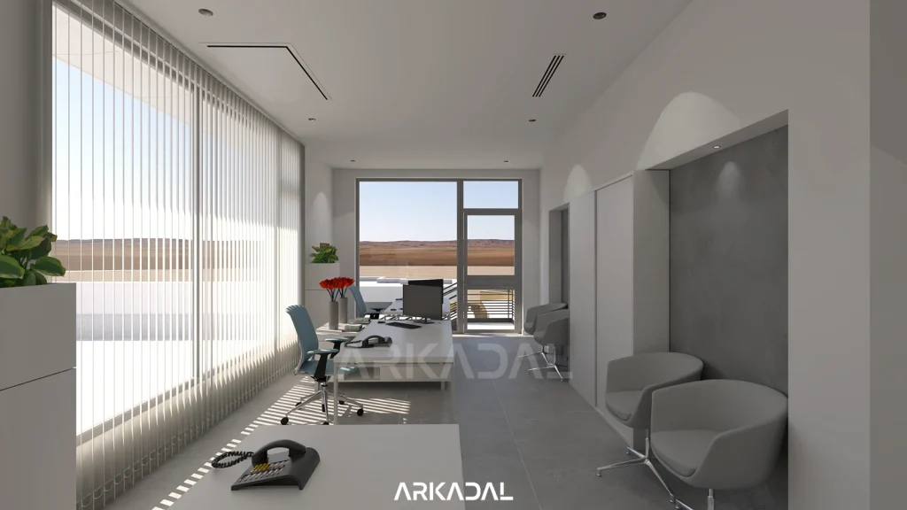 طراحی داخلی ساختمان اداری کارخانه مدرن - طراحی کارخانه و سالن های صنعتی